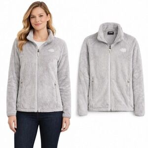 The North Face Osito Fleece Jacket Womens Large Grey Full Zip High Pile Soft L